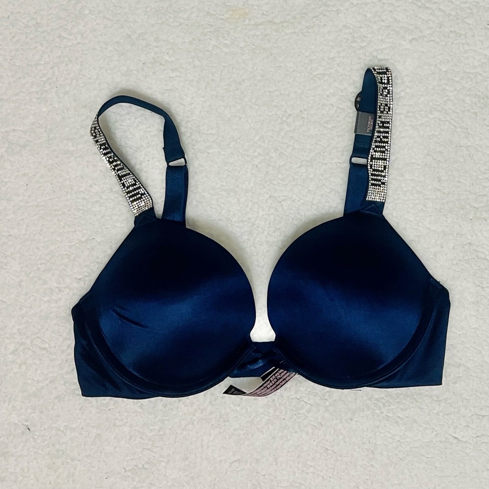 Bombshell Add-2-Cup Push-Up Bra, BLUE, 32 C